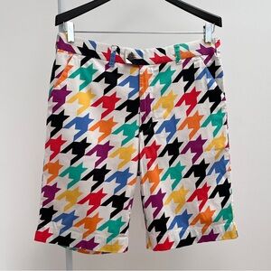 Loudmouth golf shorts 34 razzle dazzle multicoloured houndstooth bright pattern